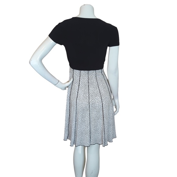 Joseph Ribkoff Black & White Polka Dot Fit & Flare Midi Dress Shrug Bolero - Picture 6 of 15